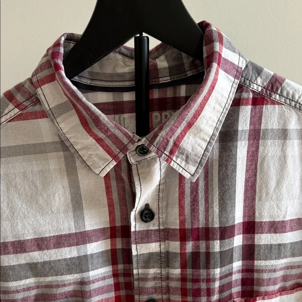 Mossimo Supply Co. Gray and Red Plaid Shirt